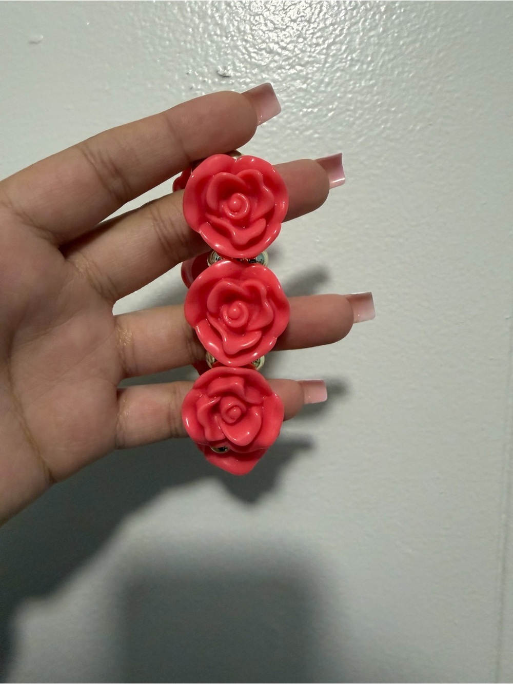 Pink Rose Stretch Bracelet